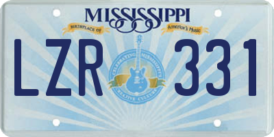 MS license plate LZR331