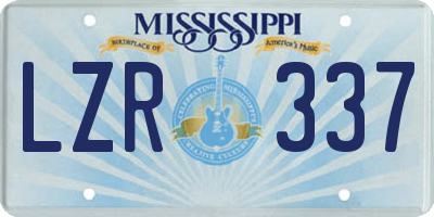 MS license plate LZR337