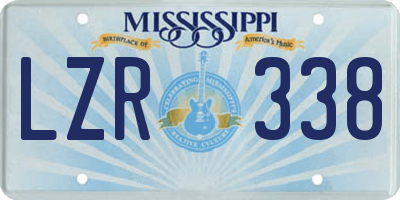 MS license plate LZR338