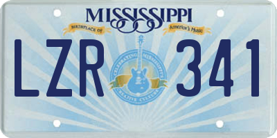 MS license plate LZR341