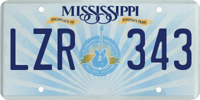 MS license plate LZR343