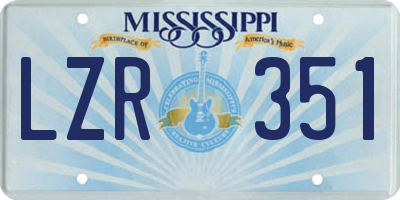 MS license plate LZR351
