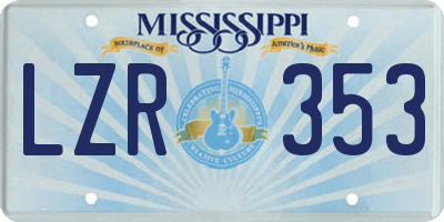 MS license plate LZR353
