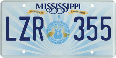 MS license plate LZR355