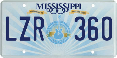 MS license plate LZR360