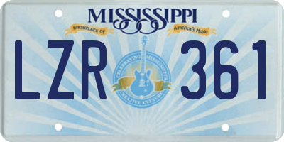MS license plate LZR361