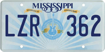 MS license plate LZR362