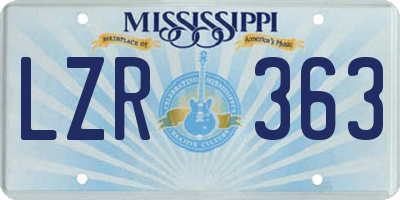 MS license plate LZR363