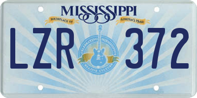 MS license plate LZR372