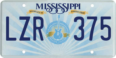 MS license plate LZR375