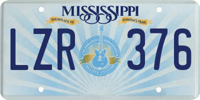 MS license plate LZR376