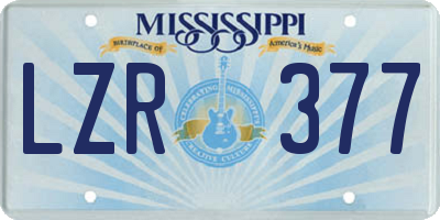 MS license plate LZR377