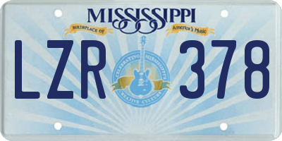 MS license plate LZR378