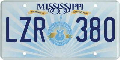 MS license plate LZR380