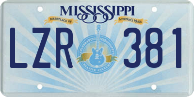 MS license plate LZR381