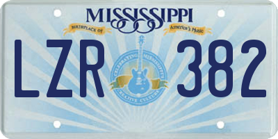 MS license plate LZR382