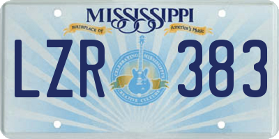 MS license plate LZR383