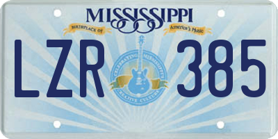 MS license plate LZR385