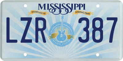 MS license plate LZR387