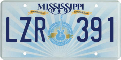 MS license plate LZR391