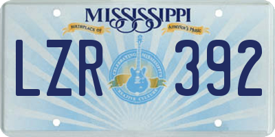 MS license plate LZR392