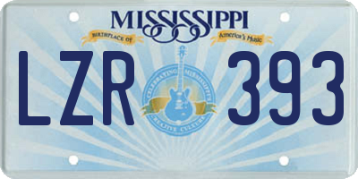 MS license plate LZR393