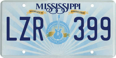 MS license plate LZR399