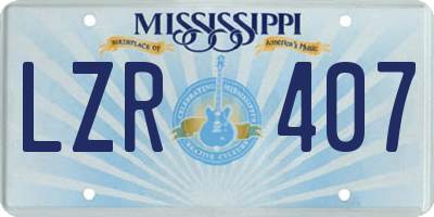 MS license plate LZR407