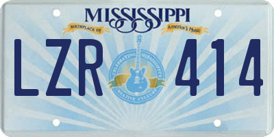 MS license plate LZR414