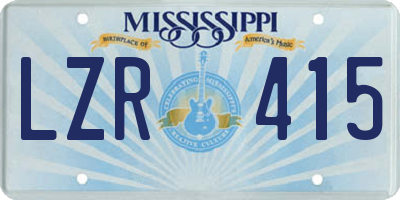 MS license plate LZR415