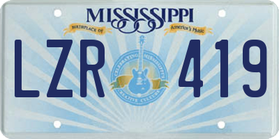 MS license plate LZR419