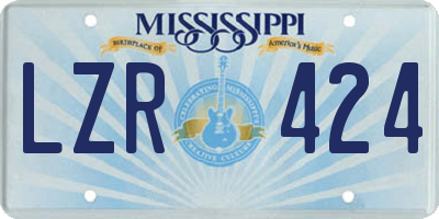 MS license plate LZR424