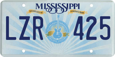 MS license plate LZR425