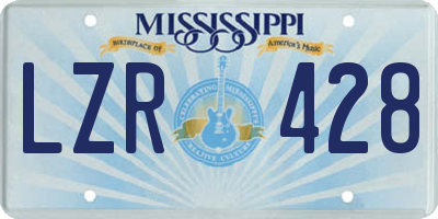 MS license plate LZR428
