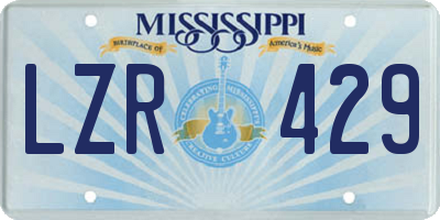 MS license plate LZR429