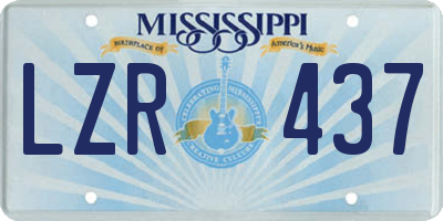 MS license plate LZR437
