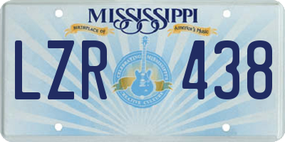MS license plate LZR438