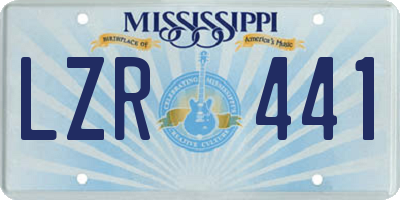 MS license plate LZR441