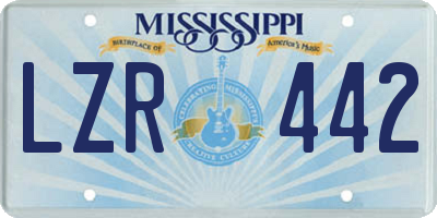 MS license plate LZR442