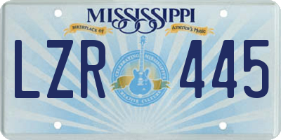 MS license plate LZR445