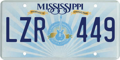 MS license plate LZR449