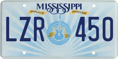 MS license plate LZR450