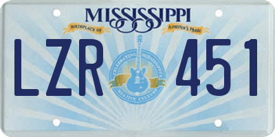 MS license plate LZR451