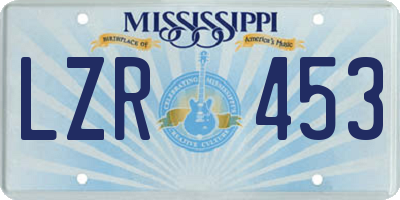 MS license plate LZR453