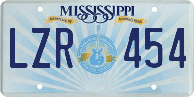 MS license plate LZR454