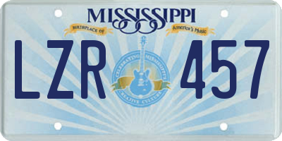 MS license plate LZR457
