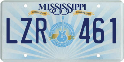 MS license plate LZR461