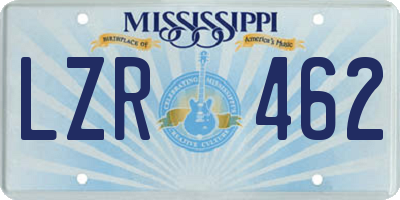MS license plate LZR462