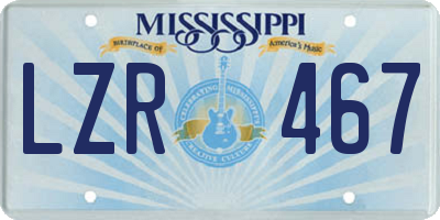 MS license plate LZR467