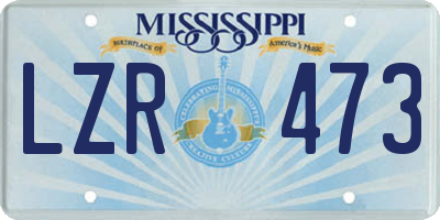 MS license plate LZR473